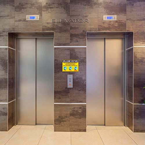 7"x10" Do not Enter Sign Stickers,5pcs Social Distancing Sign, Do Not Enter If You Have Any Symptoms Sign