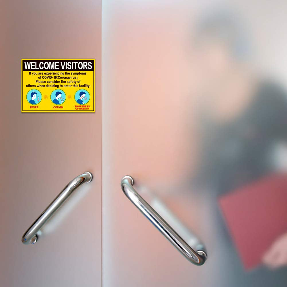 7"x10" Do not Enter Sign Stickers,5pcs Social Distancing Sign, Do Not Enter If You Have Any Symptoms Sign