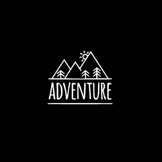 17.8CM*14.8CM ADVENTURE MOUNTAINS Vinyl Motorcycle  Black Silver Car Sticker Decals C13-000424