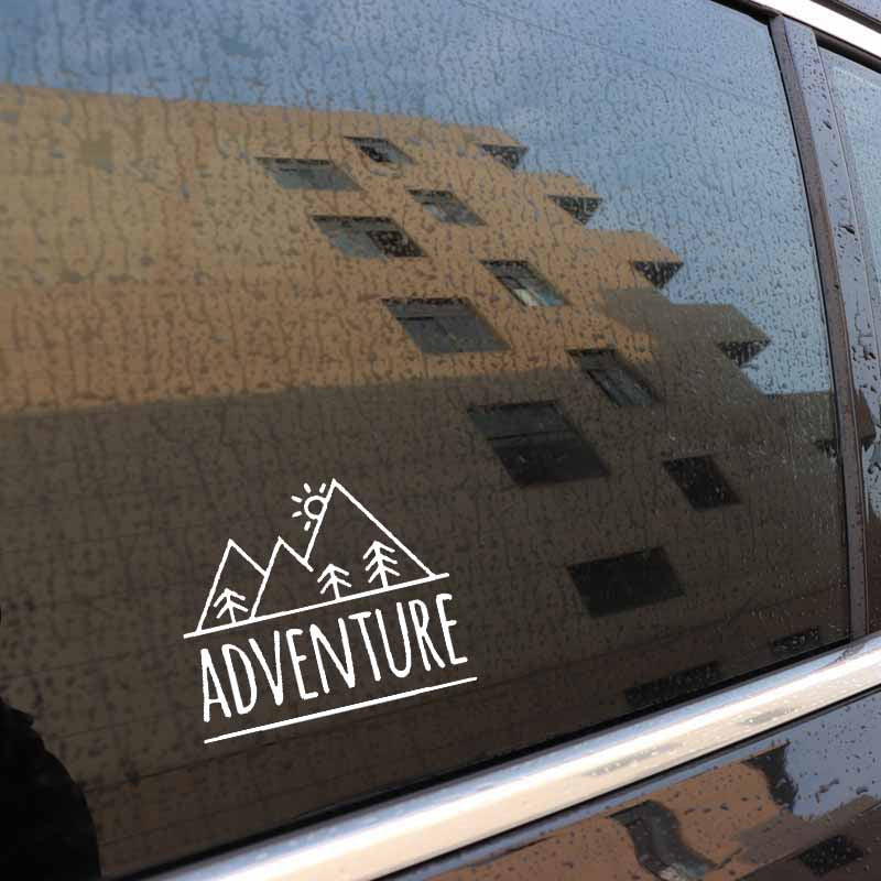 17.8CM*14.8CM ADVENTURE MOUNTAINS Vinyl Motorcycle  Black Silver Car Sticker Decals C13-000424
