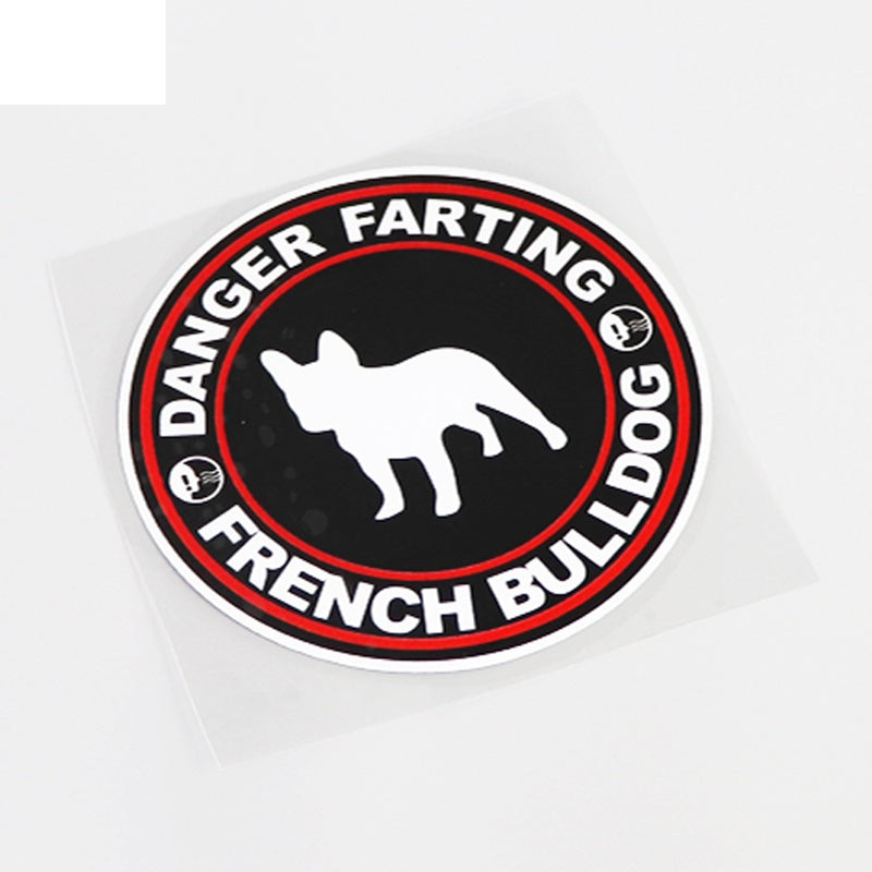 11.5CM*11.5CM Fashion DANGER FARTING FRENCH BULLDOG Decal Car Sticker PVC
