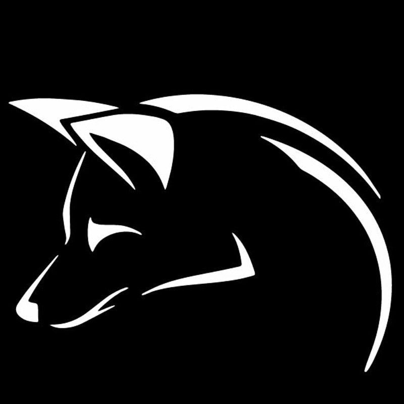 15.4CM*11.2CM Fox Head Creative Decorate Car Stickers Body Of Car Vinyl Decal Black/Silver C4-1701
