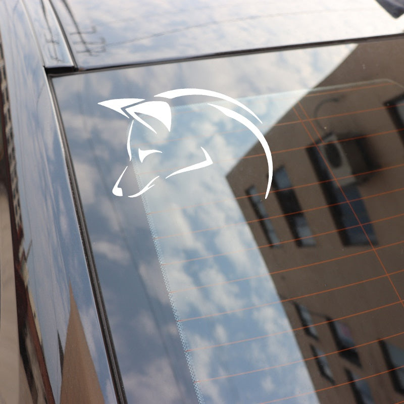 15.4CM*11.2CM Fox Head Creative Decorate Car Stickers Body Of Car Vinyl Decal Black/Silver C4-1701