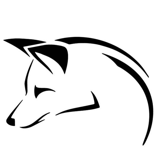 15.4CM*11.2CM Fox Head Creative Decorate Car Stickers Body Of Car Vinyl Decal Black/Silver C4-1701