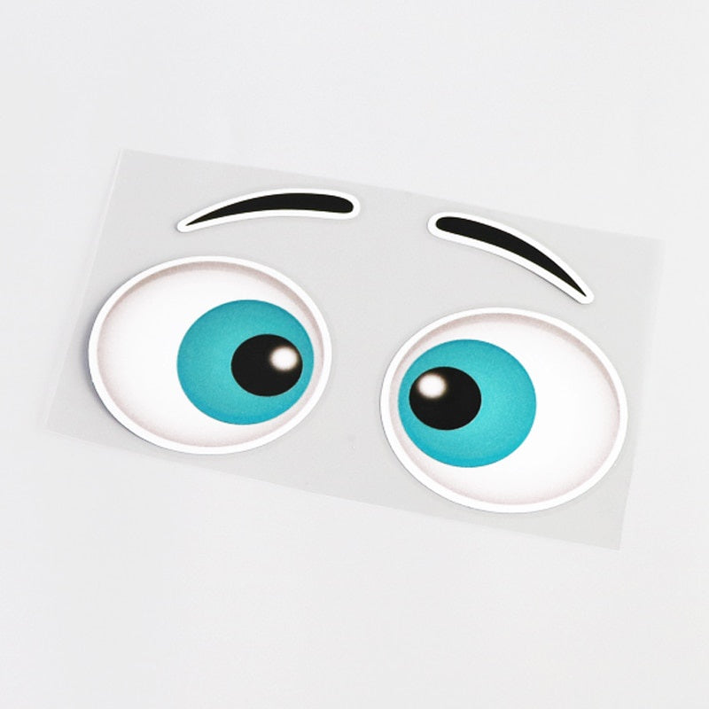 14.7CM*8.5CM Funny Car Styling Eye Cartoon  Car Sticker Decal PVC