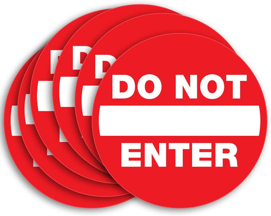 5x5Inch 6 Pack Do Not Enter Signs Stickers Premium Self Adhesive Vinyl Indoor & Outdoor