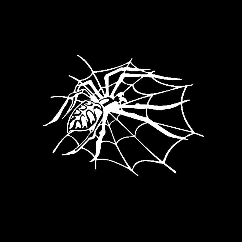 18.7CM*14.1CM Spider Webs Halloween Car Stickers Vinyl Decal Black/Silver C19-0319
