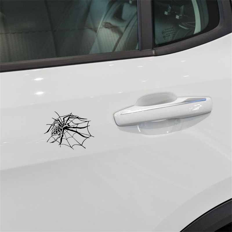 18.7CM*14.1CM Spider Webs Halloween Car Stickers Vinyl Decal Black/Silver C19-0319