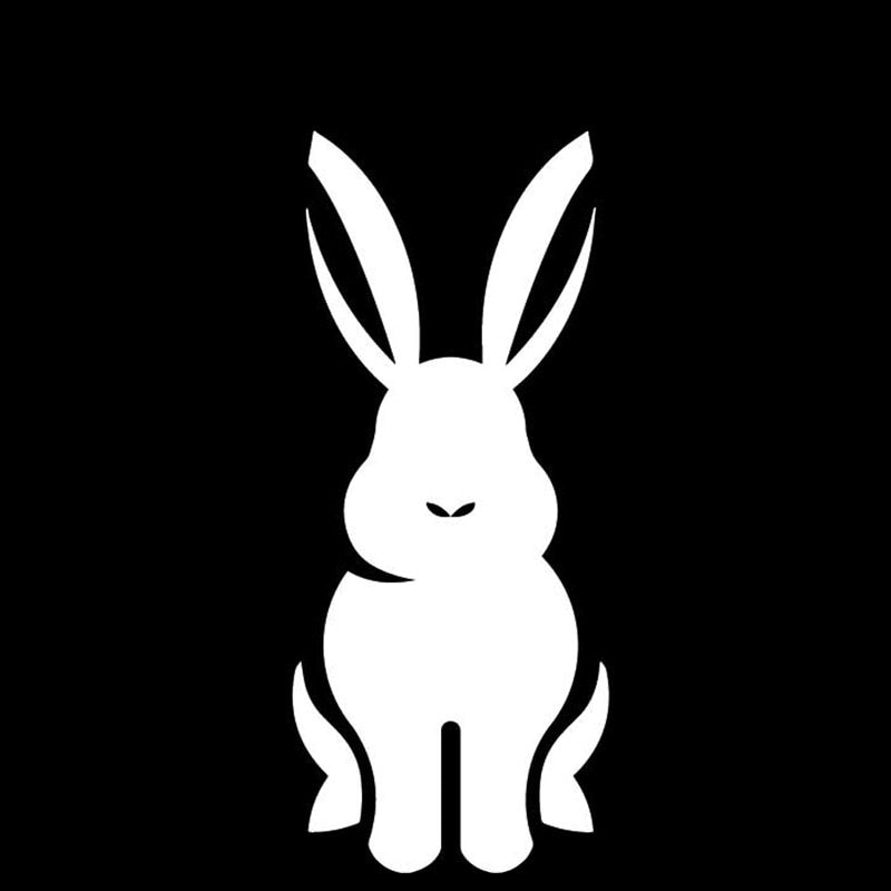 6.7CM*15.8CM Cartoon Rabbit Lovely Decor Pattern Car Sticker Car Trunk Vinyl Decal Black/Silver C4-2506