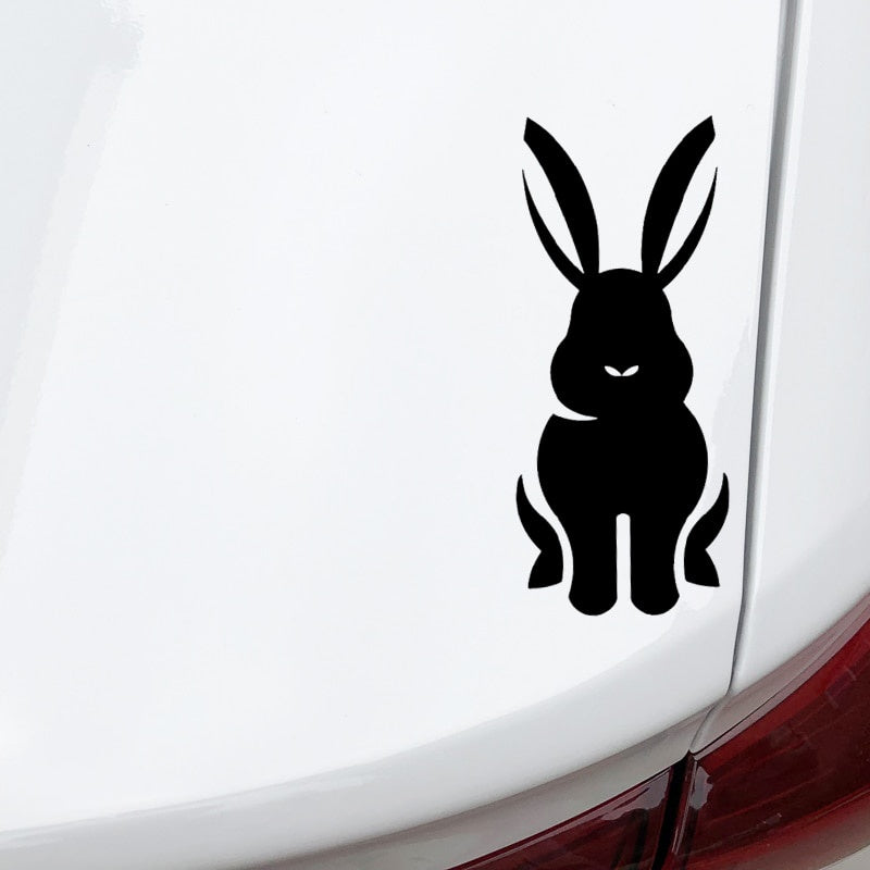 6.7CM*15.8CM Cartoon Rabbit Lovely Decor Pattern Car Sticker Car Trunk Vinyl Decal Black/Silver C4-2506