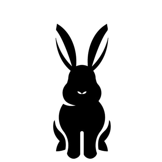 6.7CM*15.8CM Cartoon Rabbit Lovely Decor Pattern Car Sticker Car Trunk Vinyl Decal Black/Silver C4-2506