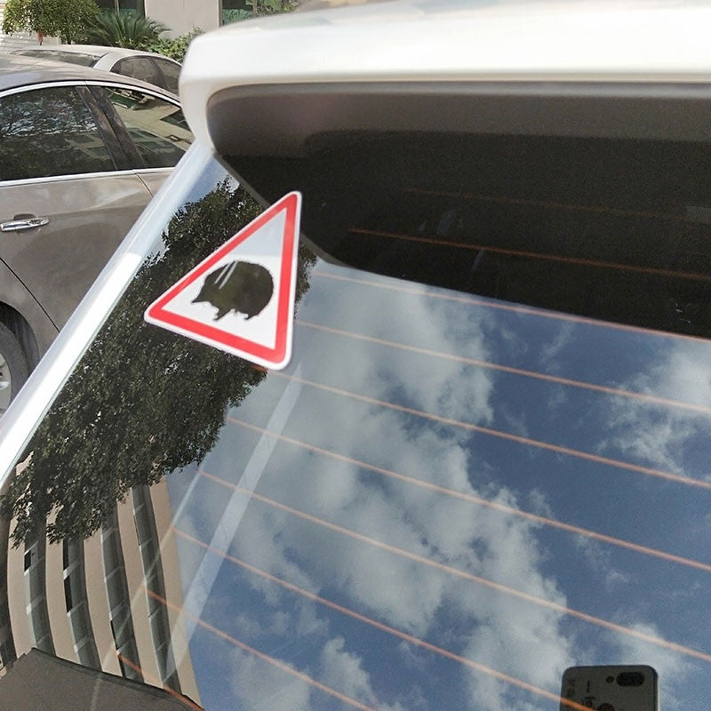 11CM*9.4CM Funny Warning Mark Animal Hedgehog Car Sticker Decal PVC