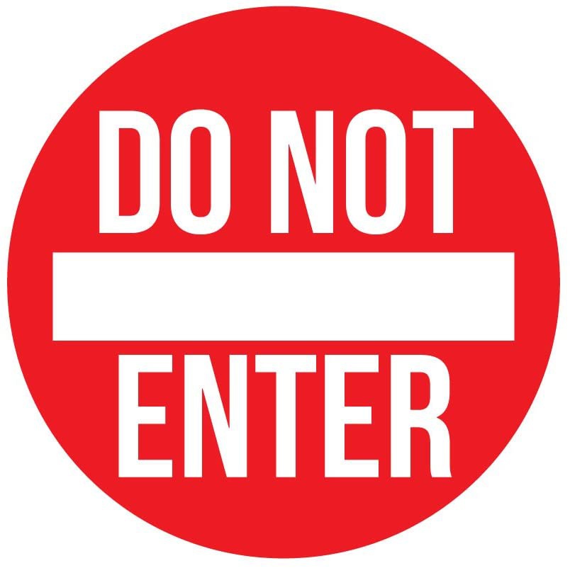 12"x12" Vinyl Wall Art Decal - Do Not Enter Sign Modern Offers Stop Sign Quote Sticker for Announcement Window Door Storefront Store Decor