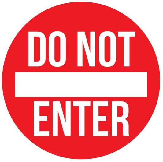 12"x12" Vinyl Wall Art Decal - Do Not Enter Sign Modern Offers Stop Sign Quote Sticker for Announcement Window Door Storefront Store Decor
