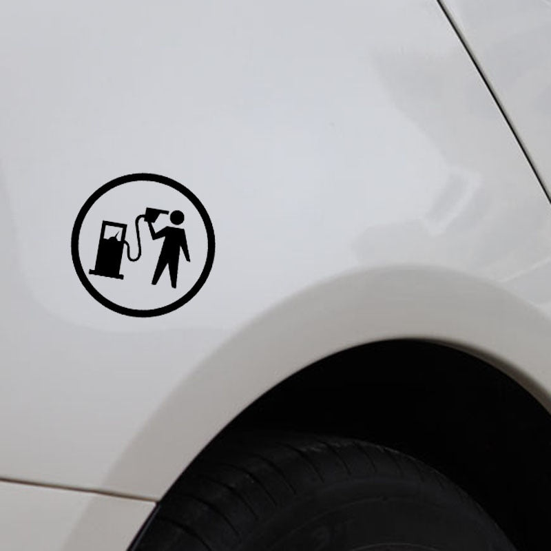 12.7CM*12.7CM Car Sticker Funny Vinyl Decal Gas Fuel Black/Silver C3-0743