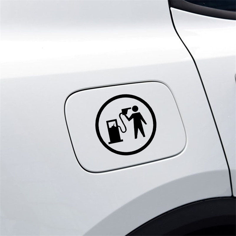 12.7CM*12.7CM Car Sticker Funny Vinyl Decal Gas Fuel Black/Silver C3-0743