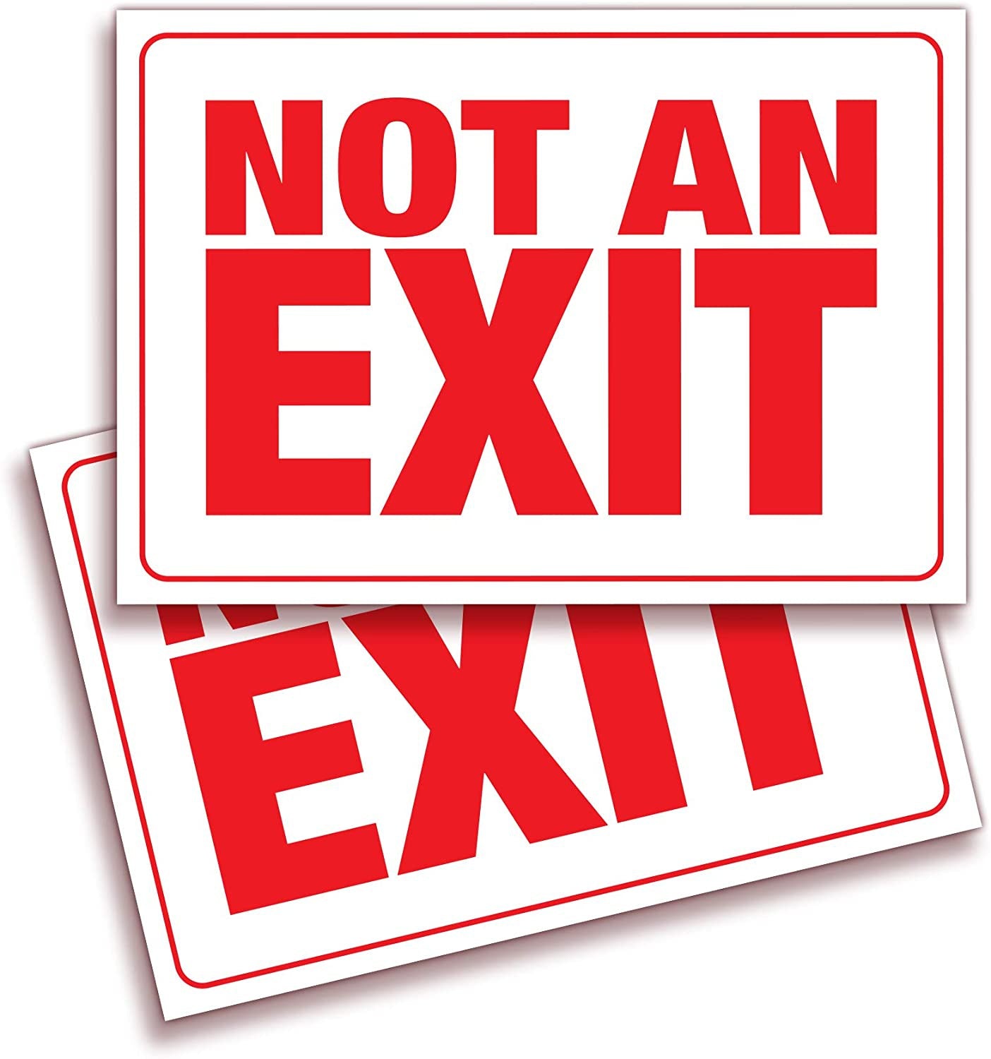 10"x7" 2Pcs Not An Exit Signs Stickers, for Office, Buildings & Workplace Premium Self Indoor & Outdoor