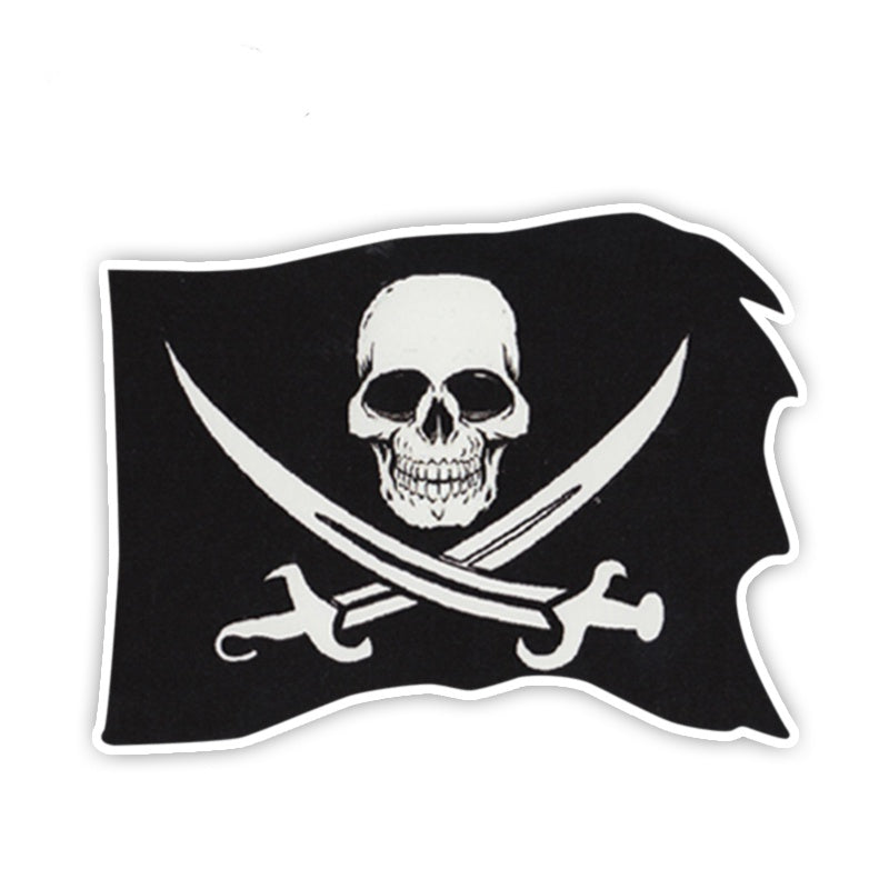 13cm*9.9cm For Bumper Stickers PIRATE FLAG Skull and Crossbones Swords Funny Sticker Car Truck Window Car Accessories