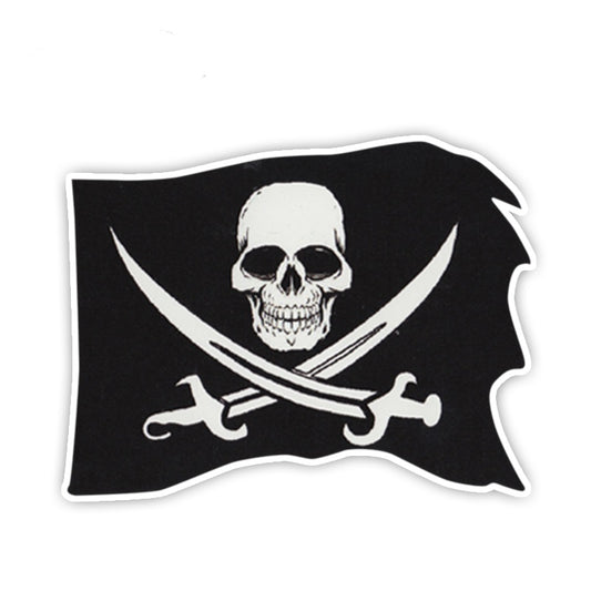 13cm*9.9cm For Bumper Stickers PIRATE FLAG Skull and Crossbones Swords Funny Sticker Car Truck Window Car Accessories