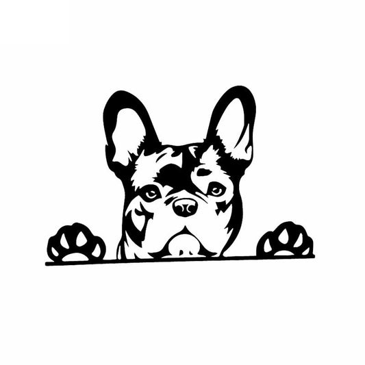 15.6X10.4CM Creative Vinyl Car Sticker Paws up French Bulldog Frenchie Bully Dog Decal Black/Silver C24-1573