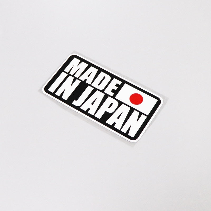 12.1CM*6.1CM Cartoon Fun Made In Japan Text Car Sticker Decal  PVC