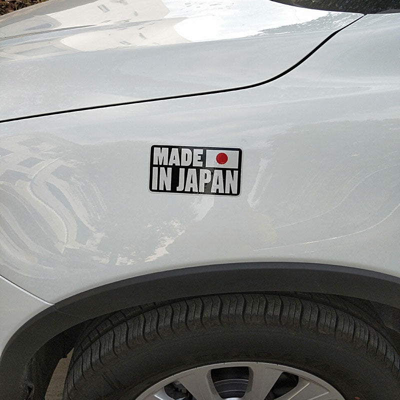 12.1CM*6.1CM Cartoon Fun Made In Japan Text Car Sticker Decal  PVC