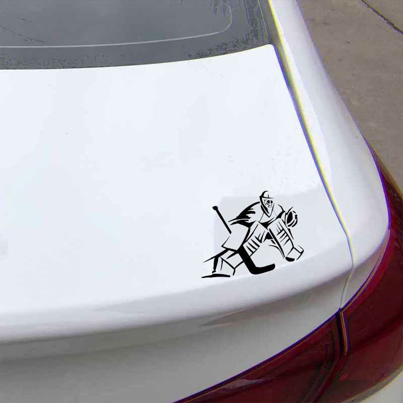 18.9CM*14.6CM Goalkeeper Ice Hockey Player Fashion Car-Styling Stickers Decals Vinyl Black/Silver C31-0323