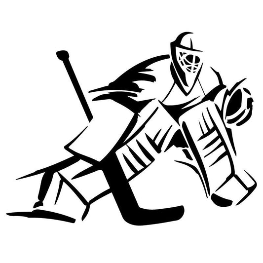 18.9CM*14.6CM Goalkeeper Ice Hockey Player Fashion Car-Styling Stickers Decals Vinyl Black/Silver C31-0323