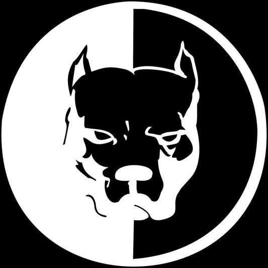 14*14CM PITBULL Dog Head Portrait Stickers Fashionable Car Sticker Car Personalized Decorative Decals Black/Silver S3-0033