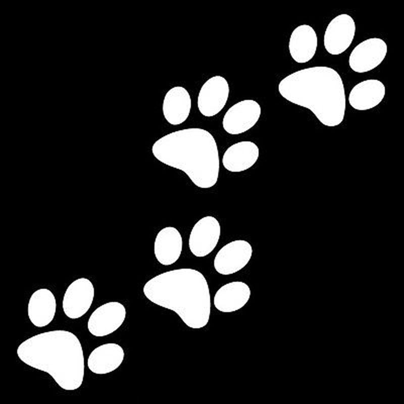 12.8cm*12.5cm Animal Cat Paw Print Funny Vinyl Decal Motorcycle Car Sticker Black/Silver S6-3810
