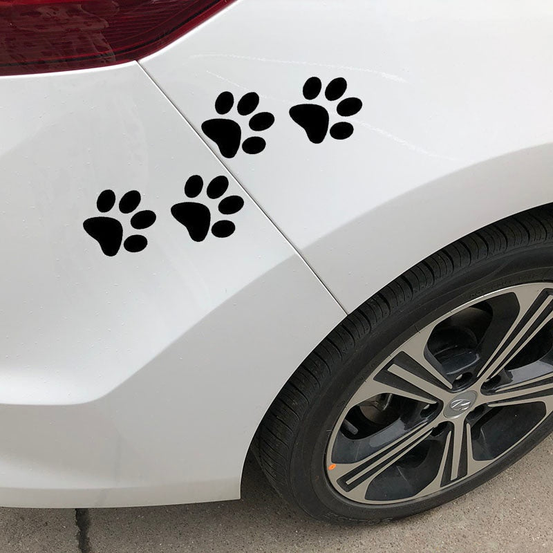 12.8cm*12.5cm Animal Cat Paw Print Funny Vinyl Decal Motorcycle Car Sticker Black/Silver S6-3810