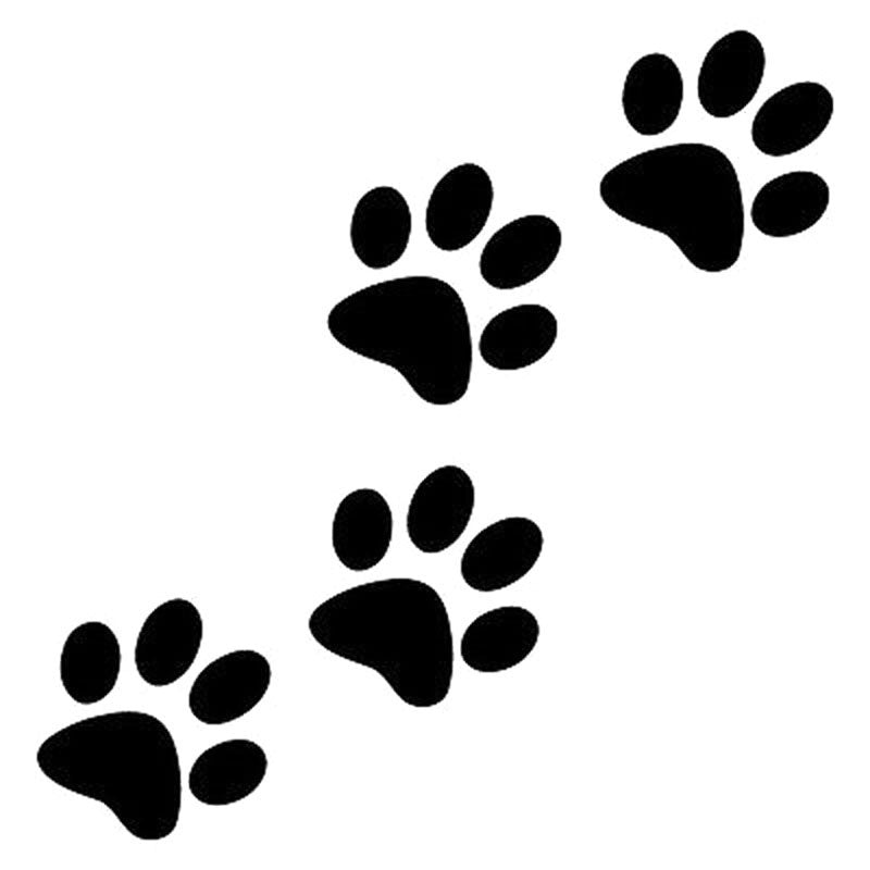 12.8cm*12.5cm Animal Cat Paw Print Funny Vinyl Decal Motorcycle Car Sticker Black/Silver S6-3810