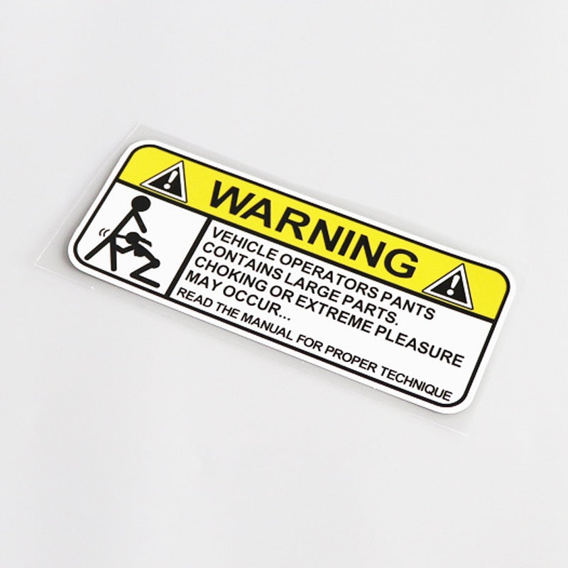 15CM*6CM Fashion WARNING Car Sticker PVC Motorcycle Decal