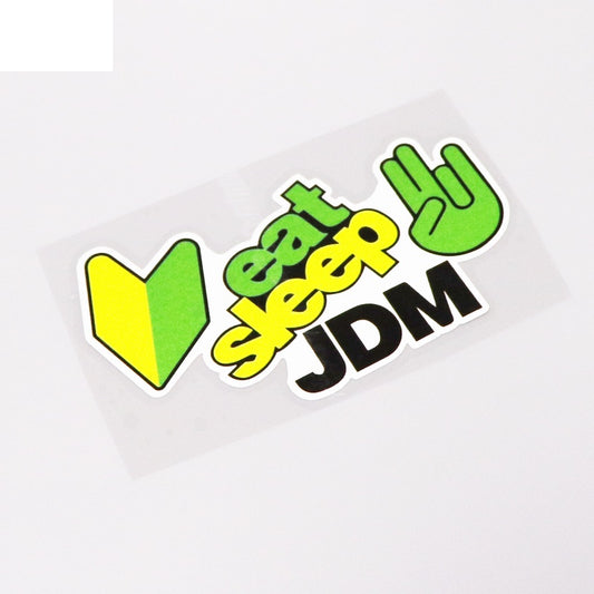 13.1CM*7.1CM Fashion EAT SLEEP JDM Sport Car Sticker Decal PVC Waterproof
