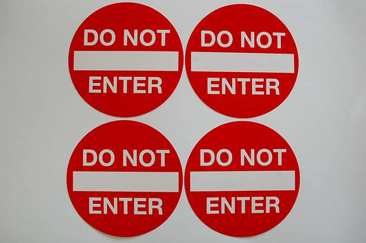 Do Not Enter Stickers Vinyl Decals (4 Pack) 5" Diameter Waterproof All Weather Sign