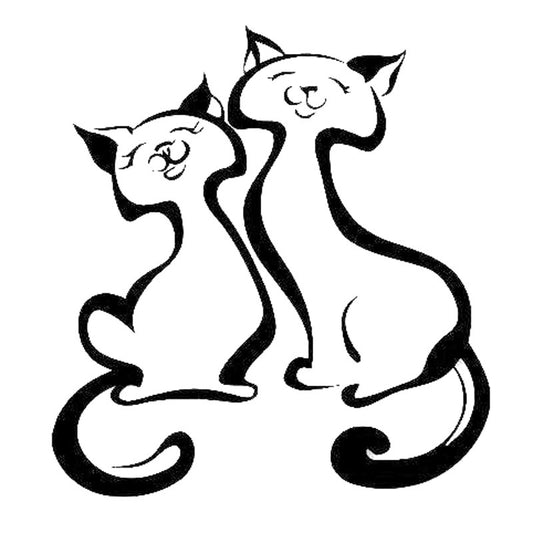 14.6cm*15.7cm Cute Cat Animal Car Sticker Decor Vinyl Decals Car-Styling Black/Silver S3-5825