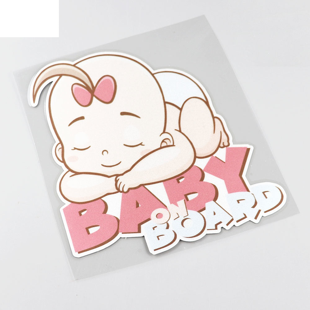14.5CMX15.6CM Baby ON Board Pvc Decal Sleeping baby Car Sticker