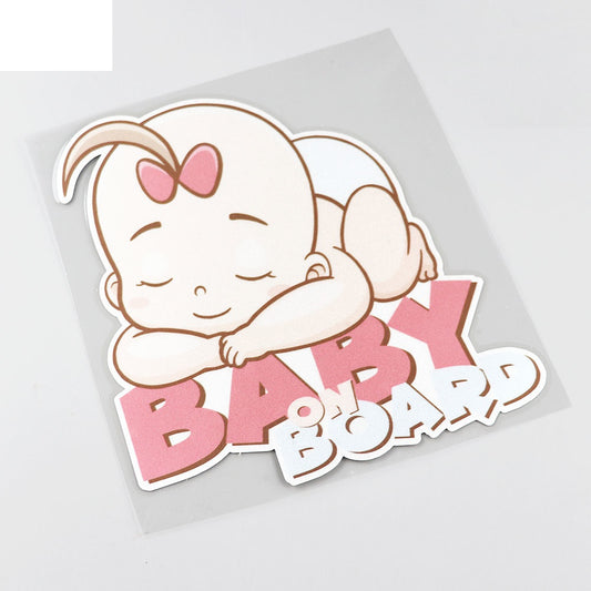 14.5CMX15.6CM Baby ON Board Pvc Decal Sleeping baby Car Sticker