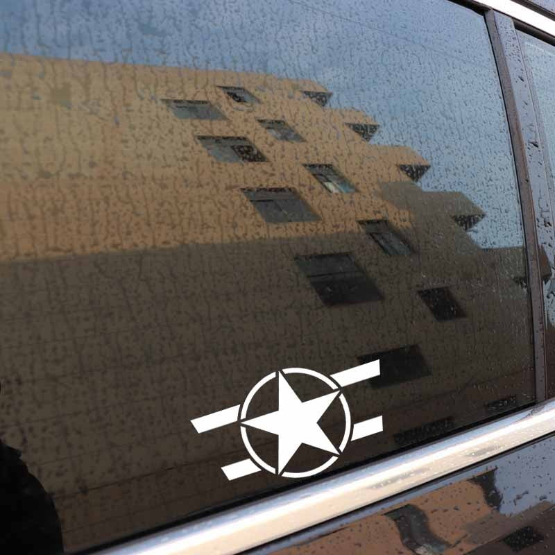 12.7CM*7.1CM Star Car Sticker Motorcycle Vinyl Decals Black/Silver C3-0707