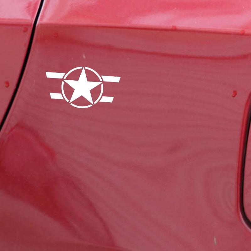12.7CM*7.1CM Star Car Sticker Motorcycle Vinyl Decals Black/Silver C3-0707