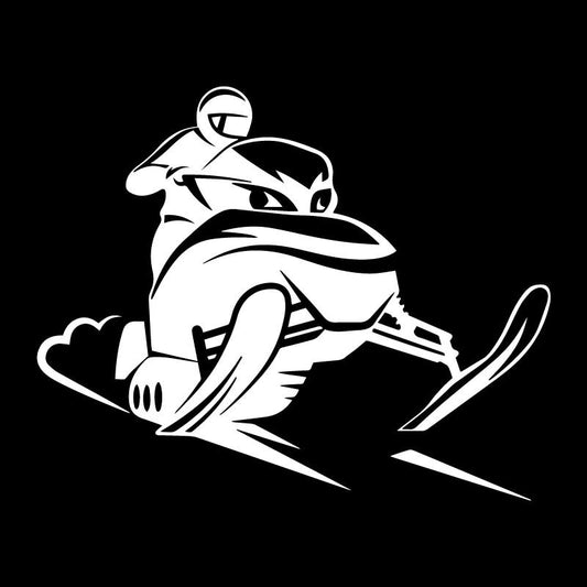 17.4CM*13.9CM Snowmobile Rider Vinyl Car Body Stickers Funny Car Styling Window Accessories Black/Silver C31-0520
