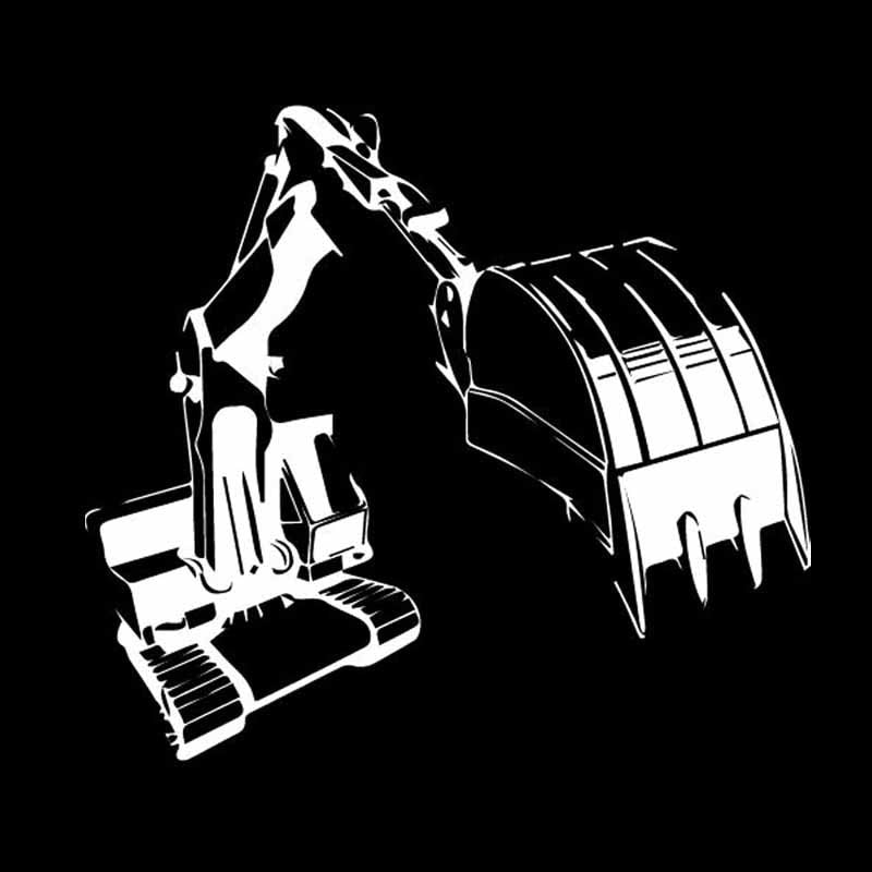 15.5CM*14.1CM Excavating Machinery Window Vinyl Decal Car Sticker Black/Silver C27-0074