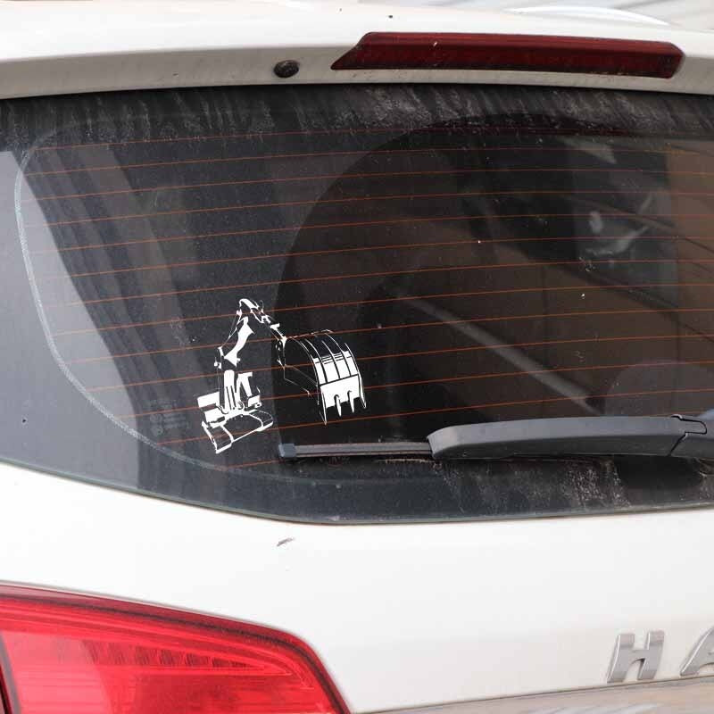 15.5CM*14.1CM Excavating Machinery Window Vinyl Decal Car Sticker Black/Silver C27-0074