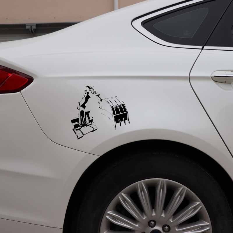 15.5CM*14.1CM Excavating Machinery Window Vinyl Decal Car Sticker Black/Silver C27-0074
