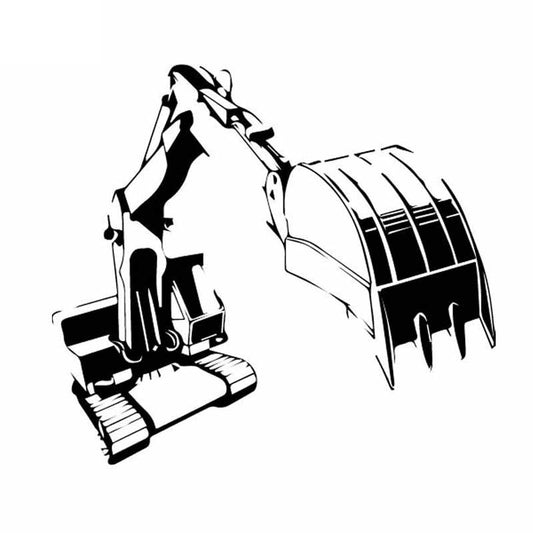 15.5CM*14.1CM Excavating Machinery Window Vinyl Decal Car Sticker Black/Silver C27-0074