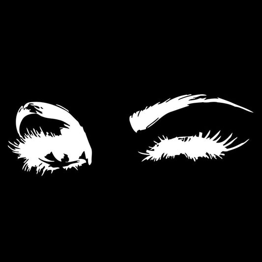 18.1cm*6.1cm Eyes Beauty Salon Fashion Vinyl Car Sticker Black/Silver S3-6087