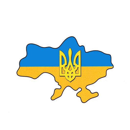 14.9CM*10.3CM Ukraine Flag Trident Car Sticker Map Decal Ukrainian Car Accessories