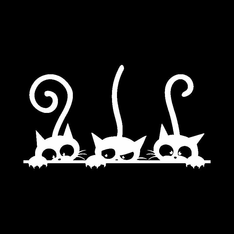 14.8CM*8.3CM lovely Cats Family Car Sticker Vinyl Decal Decor Black/Silver C3-2109
