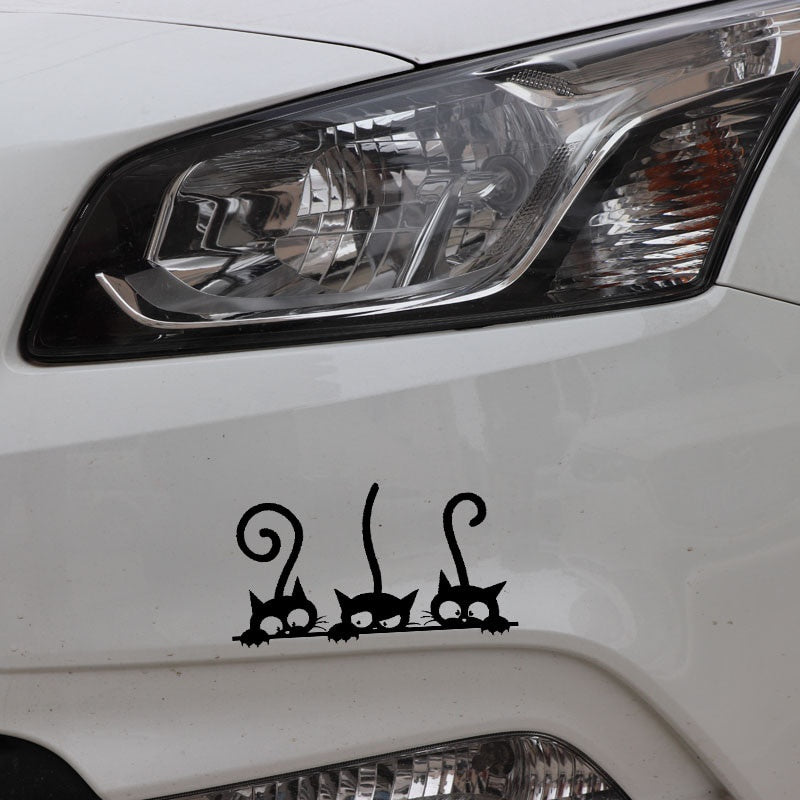 14.8CM*8.3CM lovely Cats Family Car Sticker Vinyl Decal Decor Black/Silver C3-2109