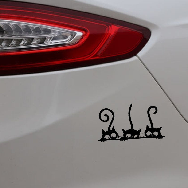 14.8CM*8.3CM lovely Cats Family Car Sticker Vinyl Decal Decor Black/Silver C3-2109